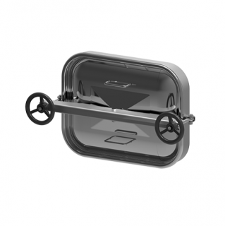 Stainless steel rectangular manway A362BV (400x530)
