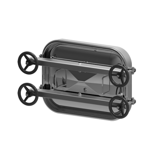 Stainless steel rectangular manway A363V (400x530)