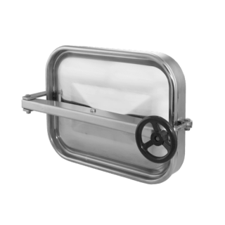 Stainless steel rectangular manway A363B (400x530)