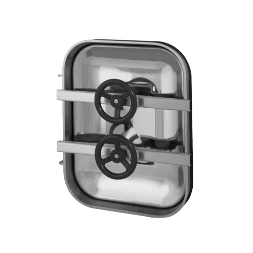Stainless steel rectangular manway A364 (530x400)