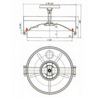 Stainless steel round manway E119 (DN402) - drawing