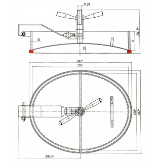 Stainless steel oval manway E125 (410x510) - drawing