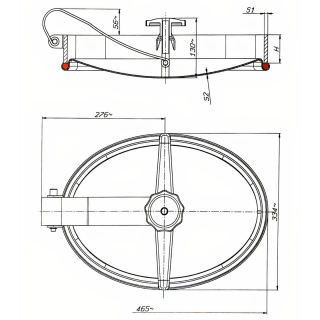 Stainless steel oval manway E128/1 (444x312) - drawing