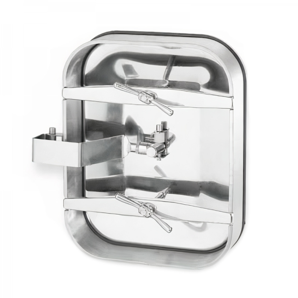 Stainless steel rectangular manway E129/1 (530x406)