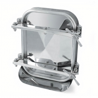 Stainless steel rectangular manway for concrete tanks E115CEM (530x406)