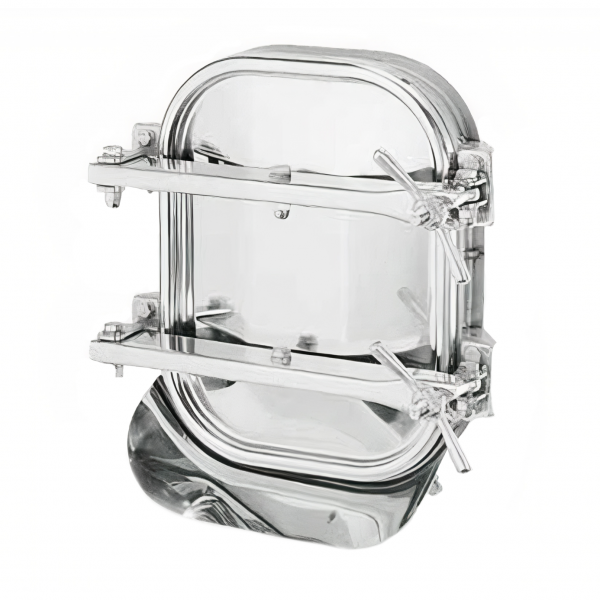 Stainless steel rectangular manway for concrete tanks E121CEM (424x316)