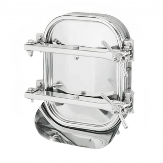 Stainless steel rectangular manway for concrete tanks E121CEM (424x316)
