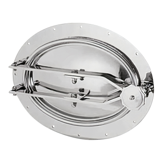 Stainless steel oval manway for wooden tanks (barrels) E140BL (440x308)