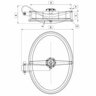 Stainless steel oval manway Boyer P11-101 (307x442) - drawing