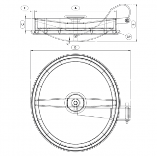 Stainless steel oval manway Boyer P11-129 (407x452 / 411x455) - drawing