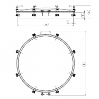 Stainless steel round manway Boyer P22-800 (DN800) - drawing