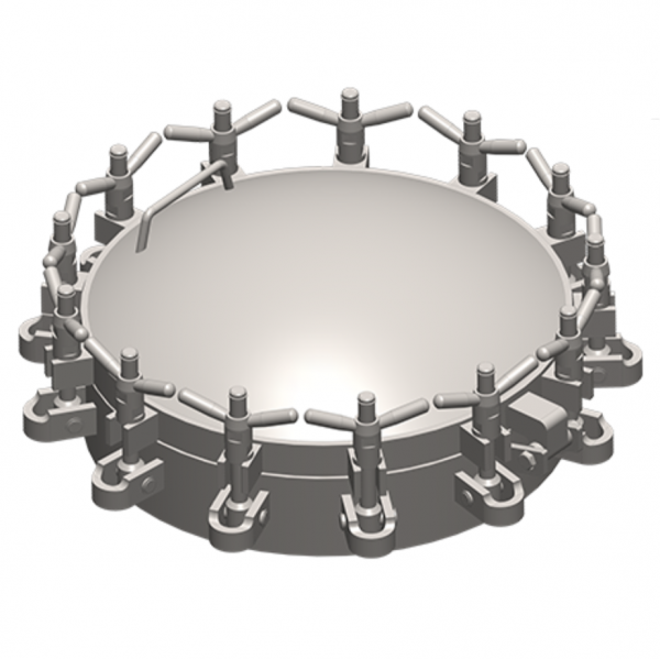 Stainless steel round manway Boyer P22-443 (DN457-DN600)
