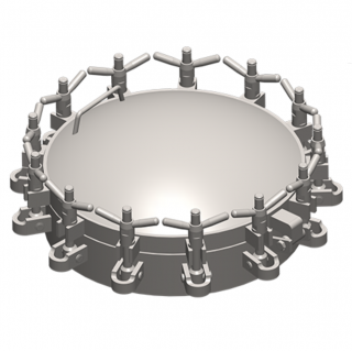 Stainless steel round manway Boyer P22-443 (DN457-DN600)
