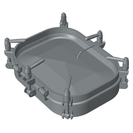 Stainless steel rectangular manway Boyer P23-201 (314x424)
