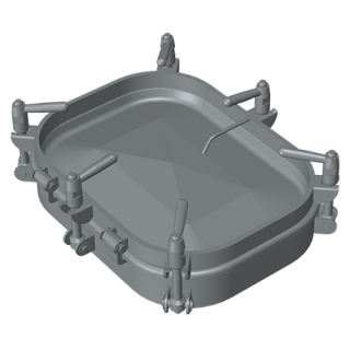 Stainless steel rectangular manway Boyer P23-201 (314x424)
