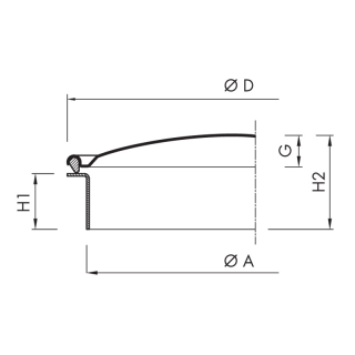 Stainless steel round manway BP420-490 (DN427-DN495) - drawing (frame view)
