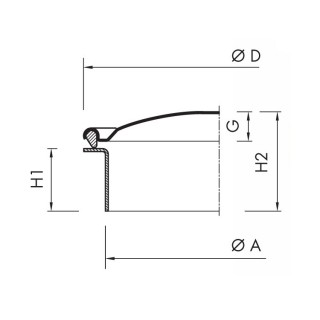Stainless steel round manway B150 (DN154-DN495) - drawing (frame view)
