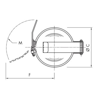 Stainless steel round manway B150 (DN154-DN495) - drawing (top view)