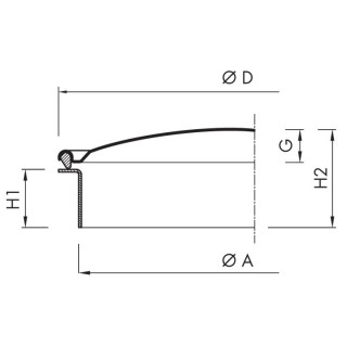 Stainless steel round manway B150SC (DN154-DN495) - drawing (frame view)