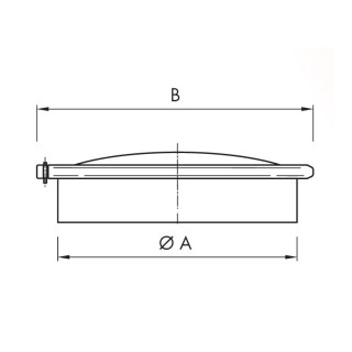 Stainless steel round manway B150SC (DN154-DN495) - drawing (side view)
