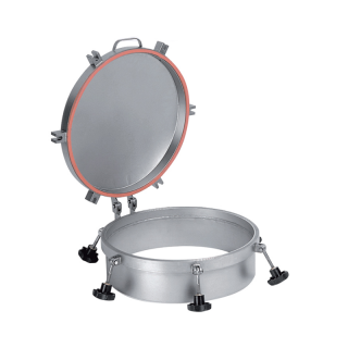 Stainless steel round pressure manway B300PV (DN308-DN608) - opened