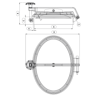 Stainless steel oval manway Boyer P21-503 (307x442) - drawing