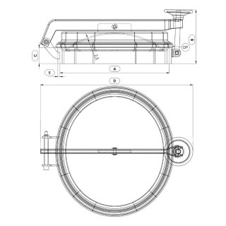 Stainless steel oval manway Boyer P21-516 (411x455) - drawing