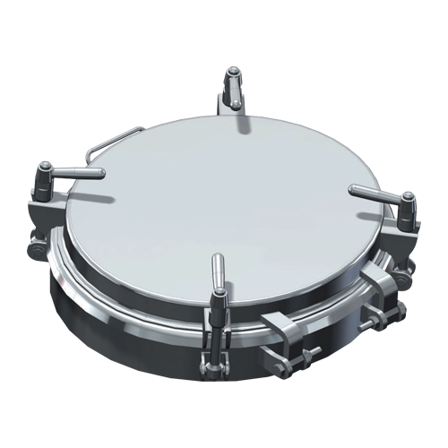 Stainless steel oval manway Boyer P21-147 (411x455)