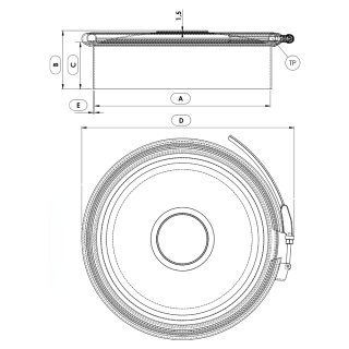 Stainless steel round manway Boyer P32-305 (DN300-DN600) - drawing