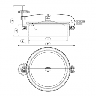 Stainless steel round manway Boyer P33-114 (DN204-DN354) - drawing