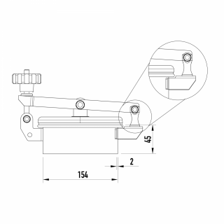 Stainless steel round manway W1/C/MINI DN150 - drawing