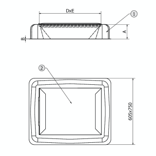 Stainless steel insulated cover C38 (395x454) - drawing