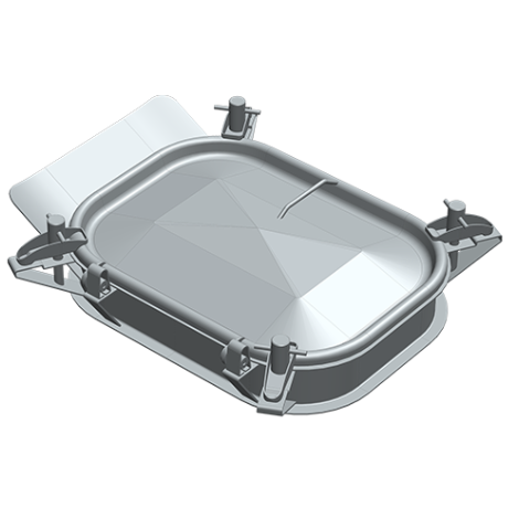 Stainless steel rectangular manway Boyer P43-008 (310x420)