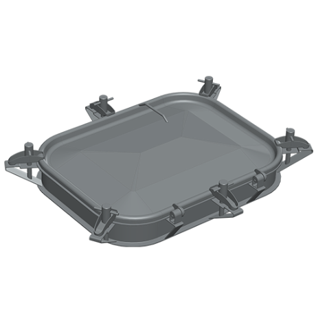 Stainless steel rectangular manway Boyer P43-010 (405x530)