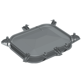 Stainless steel rectangular manway Boyer P43-010 (405x530)