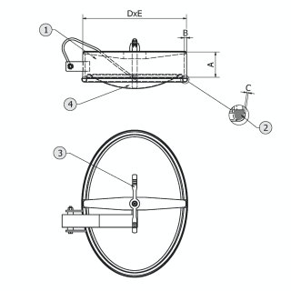 Stainless steel oval manway C19 (440x310) - drawing
