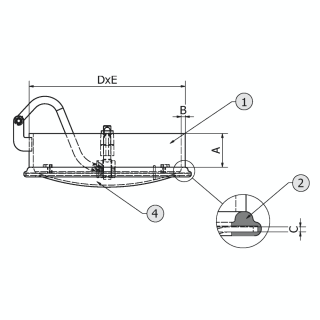 Stainless steel oval manway C49 (440x350) - drawing