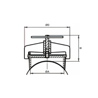 Stainless steel round pressure manway K-PC (DN50-DN300) - drawing