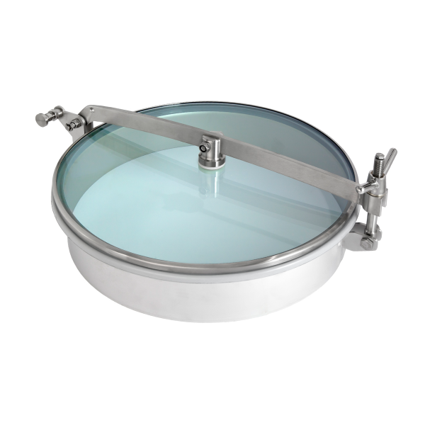 Round non-pressure manway with glass cover XG400 (DN400-DN500)