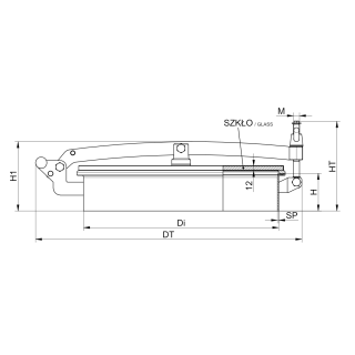 Round non-pressure manway with glass cover XG400 (DN400-DN500) - drawing