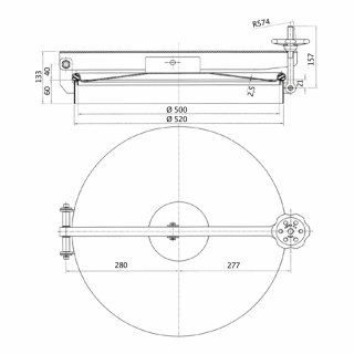 Mild steel round industrial manway X10311 (DN500) - drawing