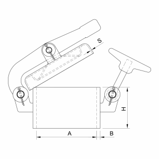 Stainless steel round industrial manway X1312MT (DN150-DN500) - drawing