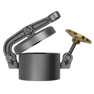 Stainless steel round industrial manway X1312MT (DN150-DN500) - side view