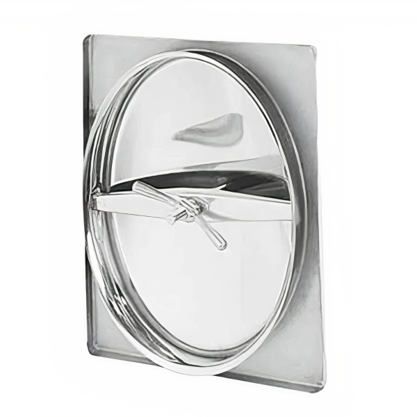 Stainless steel oval manway for wooden tanks (barrels) E127BL (438x306)