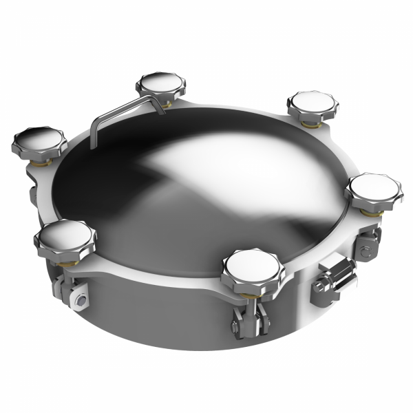 Stainless steel round pressure manway W4/C (DN220-DN500)