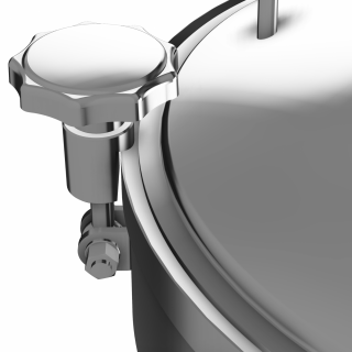 Stainless steel round pressure manway W4/D (DN220-DN500) - handwheel view