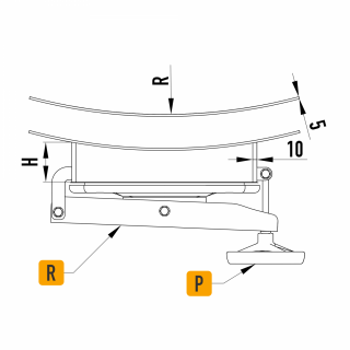 Stainless steel rectangular manway for plastic tanks W2/A/PE (530x406) - drawing (top view)