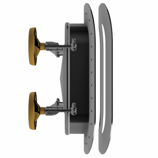 Stainless steel rectangular manway for plastic tanks W2/A/PE (530x406) - side view