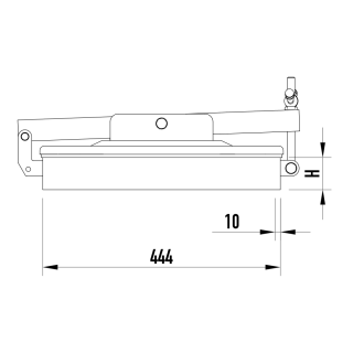 Stainless steel rectangular manway W2/D (424x316) - drawing (side view)