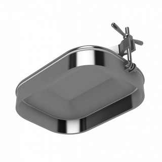 Stainless steel rectangular manway W2/D (424x316) - bottom view